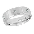 thumbnail image 3 of Men Women 8MM Comfort Fit Titanium Wedding Band Brushed Center Polish Beveled Edge CZ Titanium Ring (Size 7 to 15), 3 of 4