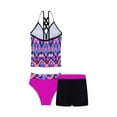 thumbnail image 4 of YONGHS Kids Girls 3-Piece Tankini Sets Swimsuit Top with Briefs Shorts Set Swimwear Bathing Suit, 4 of 7