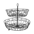 thumbnail image 3 of Fruit Basket Black Iron European Style Double Layer Fruit Storage Basket Removable Home Kitchen Snack Storage Holder, 3 of 20