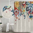 thumbnail image 4 of Polyester Fabric Boho Flowers Shower Curtain, Abstract Ethnic Vintage Bohemian Floral Waterproof Bathtub Curtain Bathroom Decor Set with Hooks 72 x 84 Inches, 4 of 6