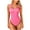 Hot Pink, variant on Uaswgudfs Women's Square-Neck One-Piece Swimsuit with Deep Side Slit & Supportive Wide Straps, Ribbed Stretch Fabric Black S