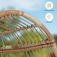 thumbnail image 6 of CL.HPAHKL Wicker Egg Chair, Rattan Egg Basket Chair Indoor Outdoor Patio Lounge Chair with Cushion and Stand Oversized Egg-Shaped Chair for Porch, Balcony, Garden, Living Room, Bedroom, White, 6 of 10