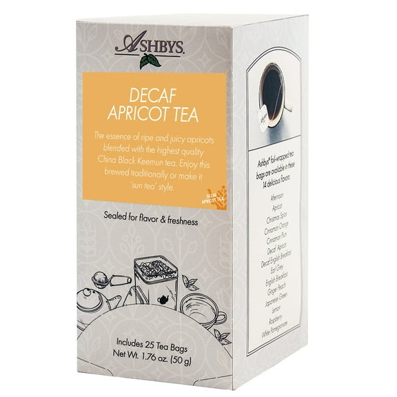Ashbys Tea Decaf Apricot Tea Bags - 25 Count Box