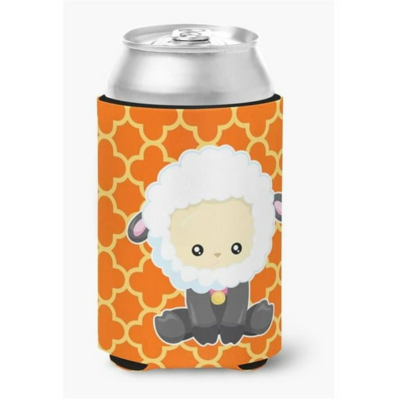 Sheep on Orange Quatrafoil Can or Bottle Hugger
