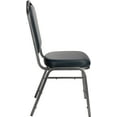 thumbnail image 4 of (Pack of 2) NPS® 9300 Series Deluxe Vinyl Upholstered Stack Chair, Midnight Blue Seat/Silvervein Frame, 4 of 5