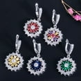 thumbnail image 4 of Cubic Zirconia Multi Colored CZ Flower Necklace Earrings Women Party Jewelry Set, 4 of 9