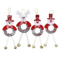 thumbnail image 2 of Ireezec 4-Pack Christmas Ornaments Hanging Decor with Bells, Santa Snowman Reindeer Polyester Pendants for Holiday Tree Home Party Decoration, 2 of 8