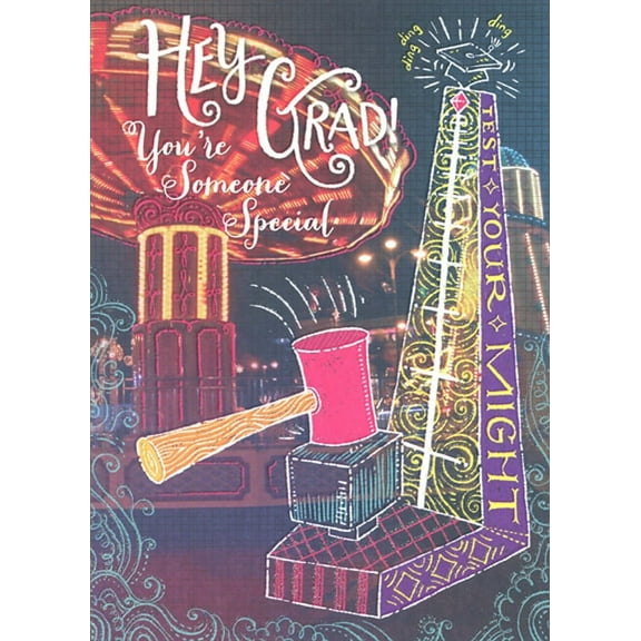 Designer Greetings Test Your Might : Carnival Strength Game Graduation Congratulations Card for Someone Special