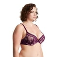 thumbnail image 2 of Curve Muse Womens Plus Size Add 1 Cup Push Up Underwire Halter Front Close Bras-2PK-BLACK,WINE-44DDD, 2 of 6
