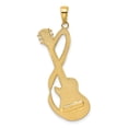 thumbnail image 3 of 14k Yellow Gold Large Guitar Strap Necklace Charm Pendant Musical Instrument, 3 of 8