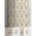 thumbnail image 3 of Beige Geometric Sheer Curtains for Living Room Bedroom Simplistic Chic Rustic Hexagon Pattern Sheer Curtains 84 Inch Long 2 Panels Set Light Filtering Curtain Window Treatments Drapes for Dining Room, 3 of 6