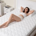 thumbnail image 4 of 3'' Gel Memory Foam Mattress Topper,Thick Super Soft Cooling Mattress Pad with Removable Cover,Twin,White, 4 of 12