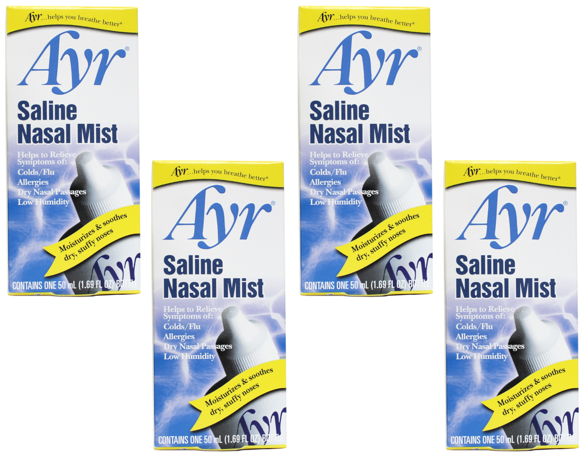 Ayr Saline Nasal Mist 50 mL (Pack of 4)
