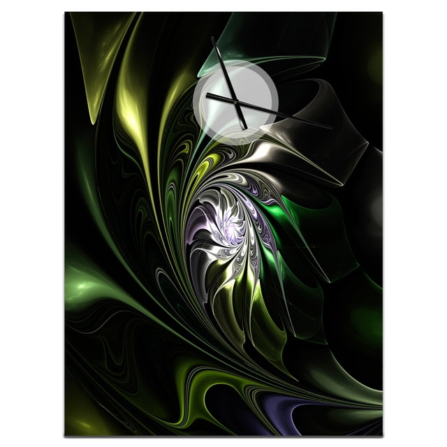 DesignArt Grande Horloge Murale en Verre Teinté Vert Multicolore