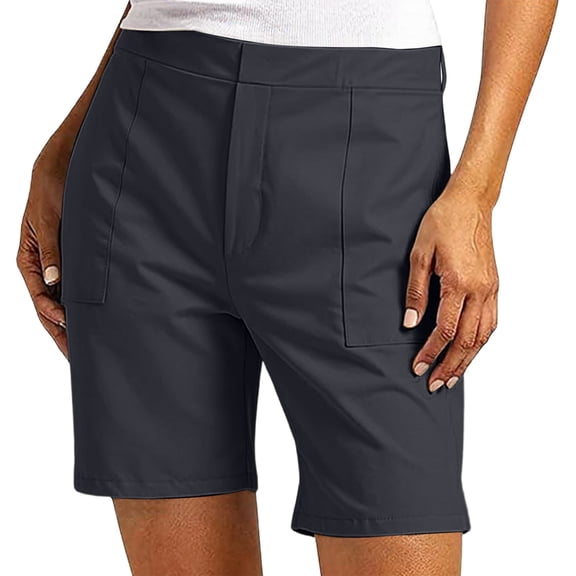 Bermuda Shorts Womens Golf Shorts Pull On Mid Rise Stretch With Pockets Summer Utility Comfort Hiking Short Pants 3XL