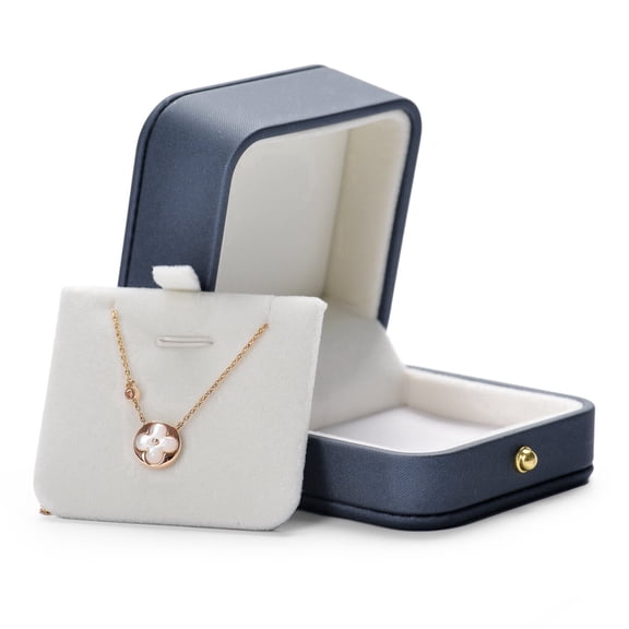 Oirlv Leather Necklace Gift Box, Necklace Pendant Display Box Blue, 1 Pack