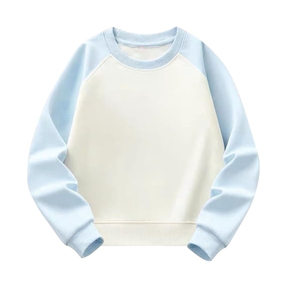 Loose Crewneck Sweatshirt for Boys Girls Color Block Raglan Sleeve Pullover Tops Kids Outdoor Workout Athletic Outfits