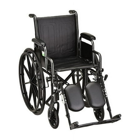 18 Inch Steel Wheelchair with Detachable Arms & Elevating Leg Rests - 1 Each / Each - 5185SE