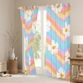 thumbnail image 3 of Feelyou Cartoon Floral Flower Black Out Curtains for Kids, Cherry Blossoms Curtains Pack of 2 (42x63 Each), Fashion Colorful Stripes Bedroom Curtains, Curtains and Drapes Room Decor, 3 of 6