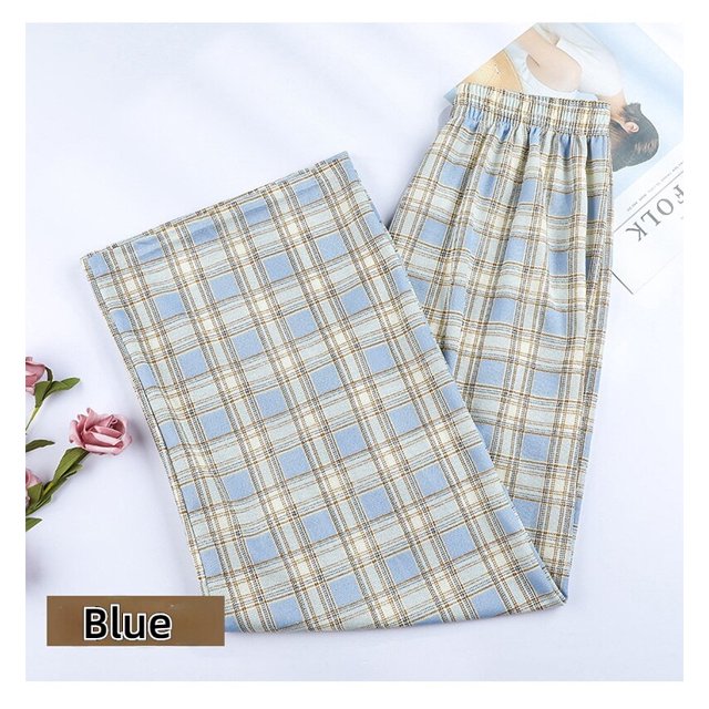 Nuevos pantalones Vintage a cuadros para mujer, pantalones rectos de pierna ancha de cintura alta, pantalones sueltos informales para mujer, pantalones de pierna ancha, ropa de calle de moda Tan Jianjun unisex