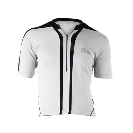 M-Wave Men's Bicycle Jersey, White/Black, Medium