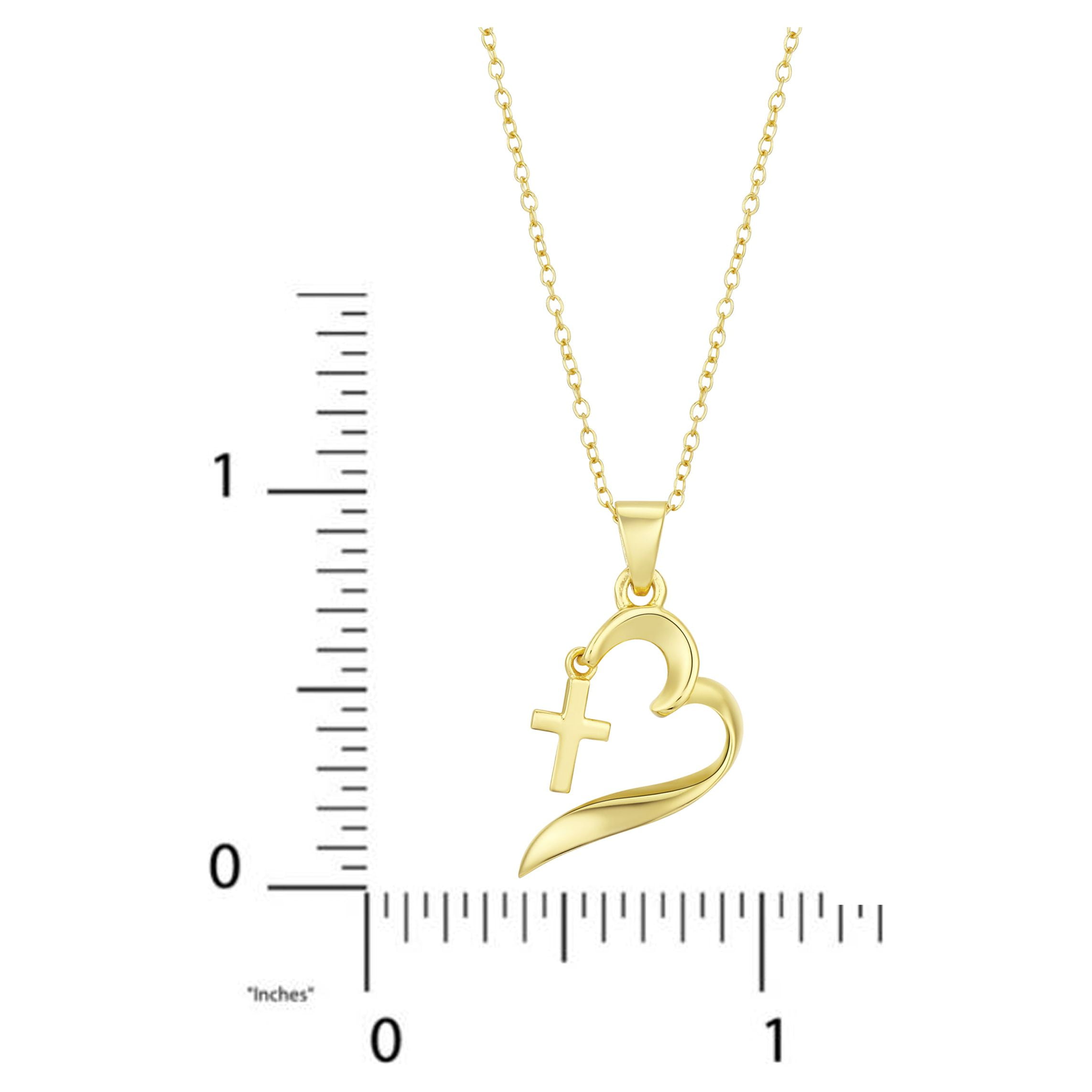 Little Luxuries Women's 18" Gold Flash Plated Sterling Silver "Faith Hope Love" Pendant Necklace