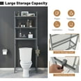 thumbnail image 5 of Costway Over-The-Toilet Storage Shelf Space Saving Metal Bathroom Organizer Hooks Grey, 5 of 9