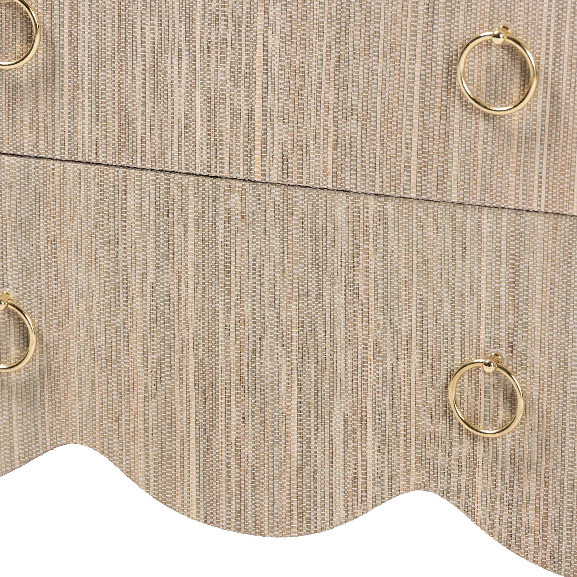 bali & pari Umika Boho Nightstand, 3-Drawer, Beige