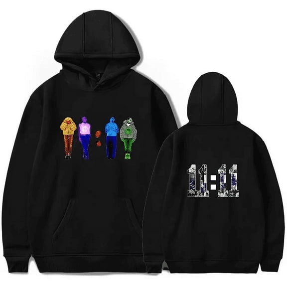 Chris Brown merch 11:11 Tour hooded drawstring pocket sweatshirt men/women hip hop Pullovers