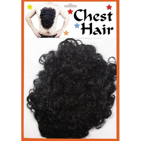 Star Power Hairy Man Beast Costume Accessory Chest Hair, Black, One Size