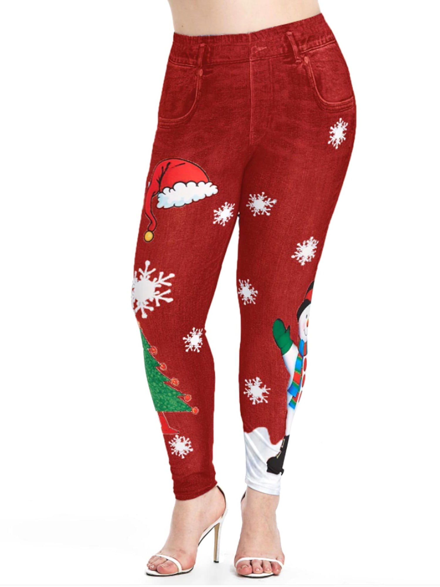 LAPA Womens Plus Size Christmas Holiday Leggings Workout Fitness Skinny