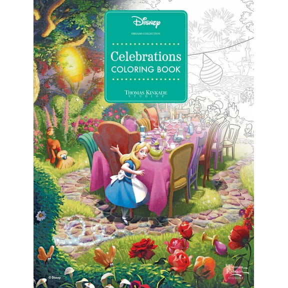 Disney Dreams Collection Thomas Kinkade Studios Celebrations Coloring Book, 96 pages (Paperback)
