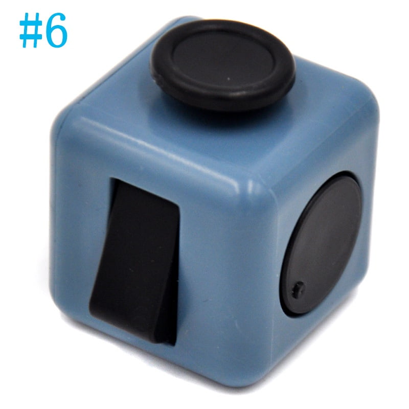Cubo De Dados Anti-estrés Con 6 Funciones – Botón, Balancín Y Dial Giratorio, Juguete De Enfoque De Plástico ABS Para Aliviar La Ansiedad (Camuflaje Rojo-Blanco-Negro)