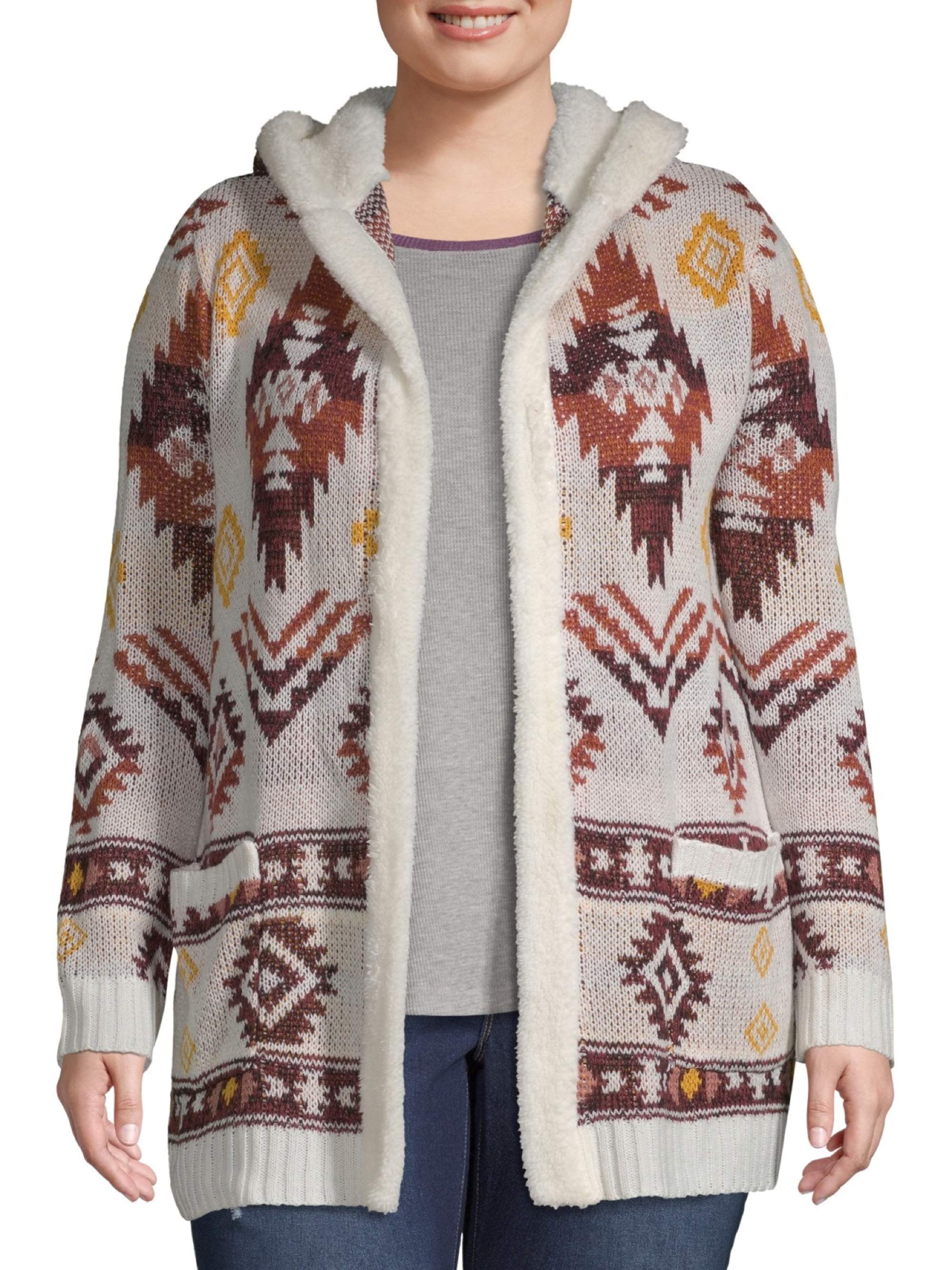 sherpa lined hooded cardigan