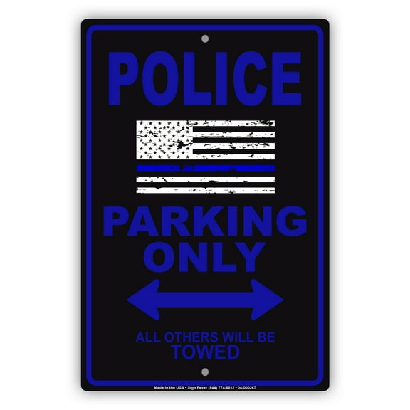 Police Parking Only All Others Will Be Towed Gift Caution Novelty Notice Unique Aluminum Metal Sign 8"x12"