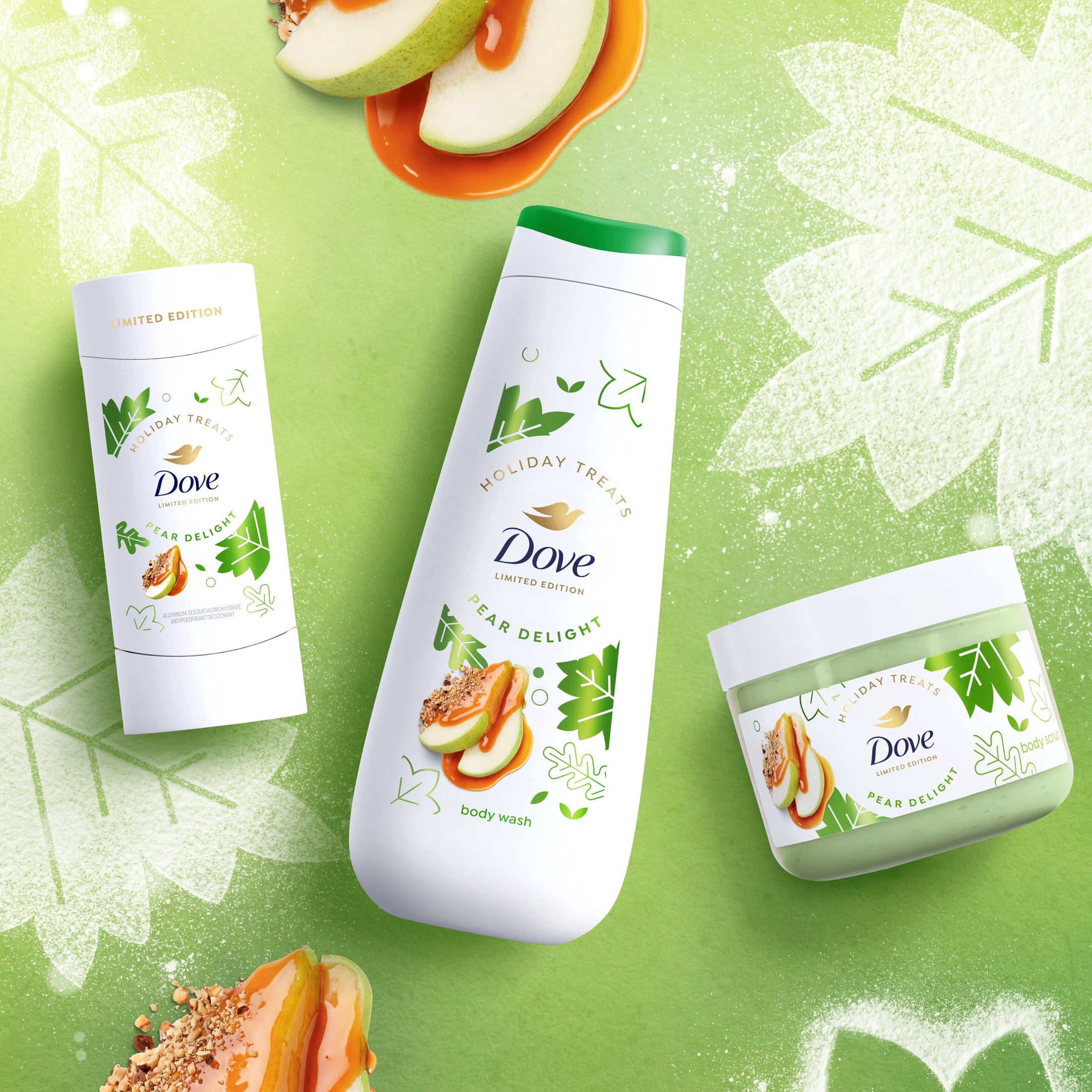 Dove Limited Edition Holiday Treats Body Scrub Pear Delight For Exfoliated & Hydrated Skin, 15 oz