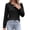 Black, variant on Womens Crew Neck Flounce Sleeve Blouse Puff Long Sleeve Ruffle Cuff Tunic Tops Textured Diamond Jacquard Clothes Beige XXL
