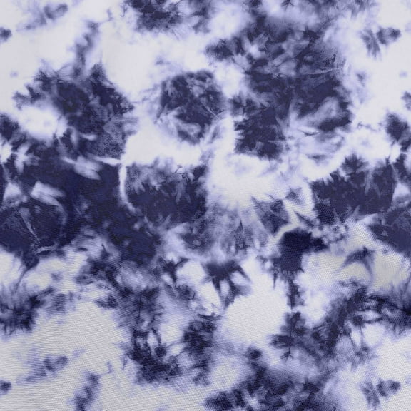 oneOone Polyester Spandex Navy Blue Fabric Asian Tie & Dye Fabric For Sewing Printed Craft Fabric By The Yard 56 Inch Wide