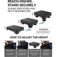 thumbnail image 2 of Adjustable Step Stool for Adults, Bed Step Stools, 600 LBS Capacity Safety Wide Step Platform, Indoor and Outdoor Steps for Seniors, Non-Slip Stepping Stool Elderly Assistance, Black, 2 of 8