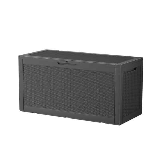 MAYEERTY 100 Gallon Outdoor Deck Box, Large Capacity Storage Box for Patio Furniture Cushions, Pillow Outdoor Indoor, Black