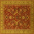 thumbnail image 1 of Ahgly Company Indoor Square Oriental Yellow Industrial Area Rugs, 6' Square, 1 of 4