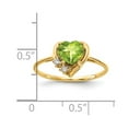 thumbnail image 2 of Primal Gold 14 Karat Yellow Gold 6mm Heart Peridot and Diamond Ring, 2 of 3
