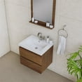thumbnail image 6 of Alya Bath Paterno 24" Modern Wood Wall Mounted Bathroom Vanity in Rosewood Brown, 6 of 7