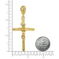 thumbnail image 4 of 14k Gold Heavy Plated Wood Textured Titulus Crucifix Pendant + 24" 2.4mm Rope Chain Necklace Set, 4 of 7