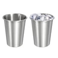 thumbnail image 1 of Uxcell 2 Pcs Stainless Steel Cups, 12oz/350ml Metal Cups Double Wall Tumbler Insulated Portable Stackable Drinking Tumblers for Home Restaurant Outdoor Travel Camping, Silver, 1 of 7