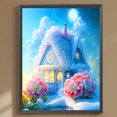 thumbnail image 1 of Pintura de diamante 5D DIY Kit de castillo de taladro redondo completo decoración del hogar arte artesanal JShteea El nuevo, 1 of 9