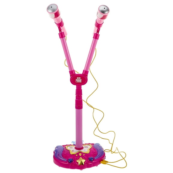 LOLIPPYY Simple Pink Karaoke Microphone with Stand for Engaging Singing and Festive Events