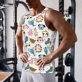 thumbnail image 5 of Pofeuu Cartoon Animals Print Men's Workout Tank Tops Sleeveless Muscle Gym Shirt Quick Dry-3X-Large, 5 of 7