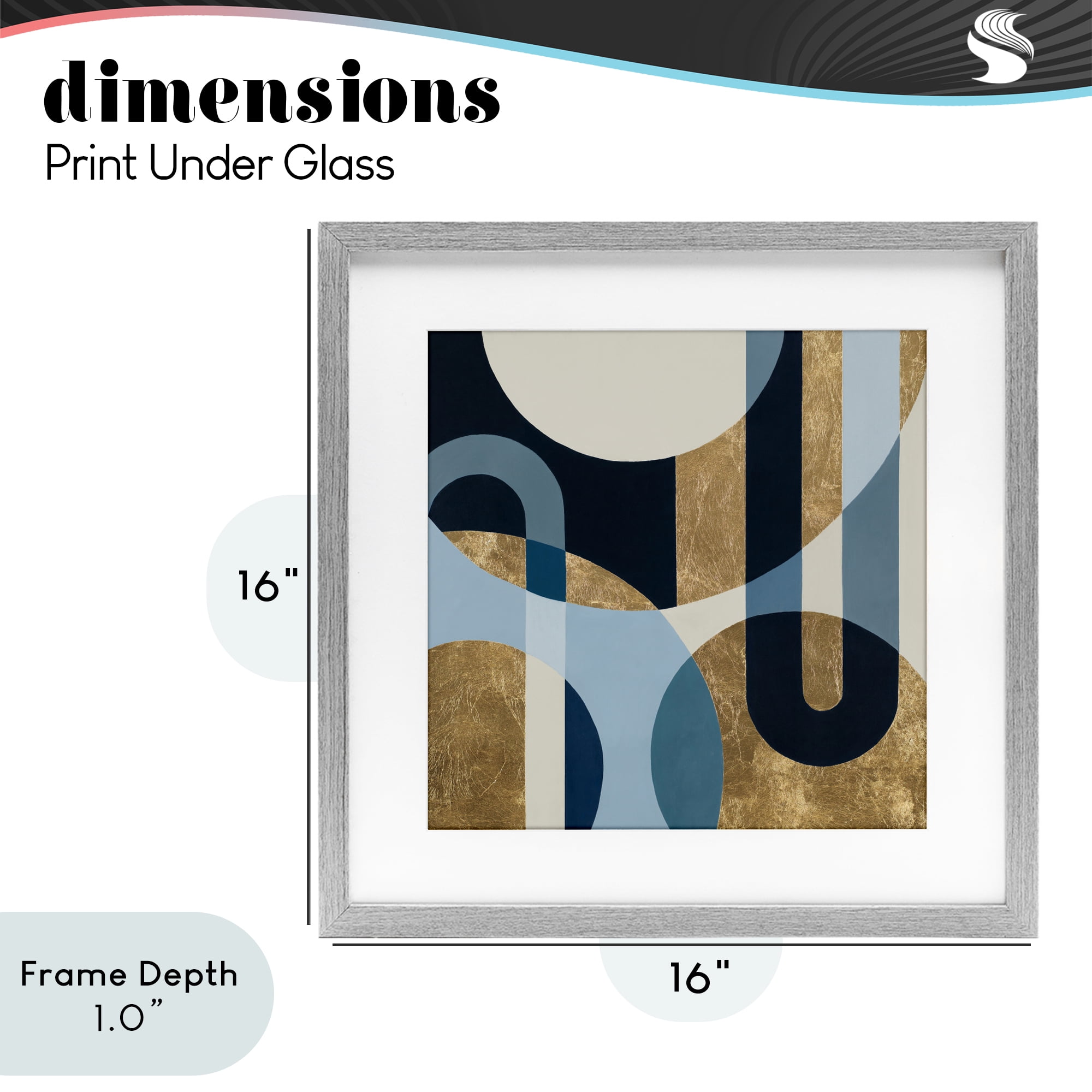Stupell Industries Earthly Shapes & Arches Gray Framed Print Under Glass, design by Max Maxx