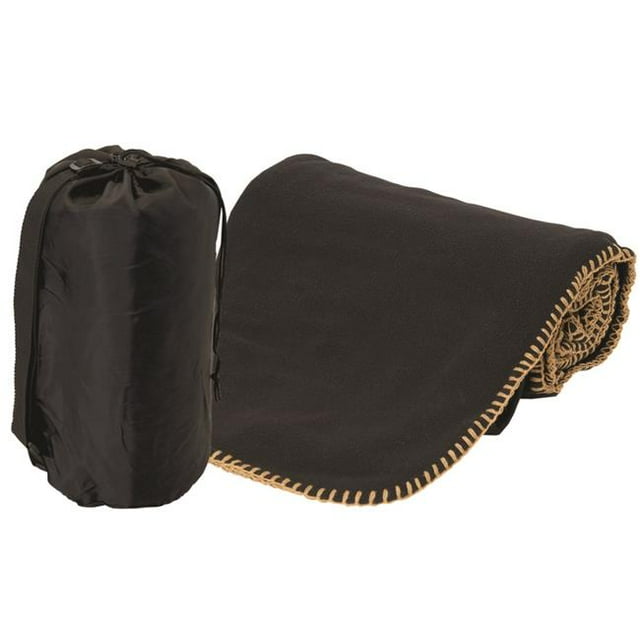 Couverture en Polaire dans un Sac - Noir